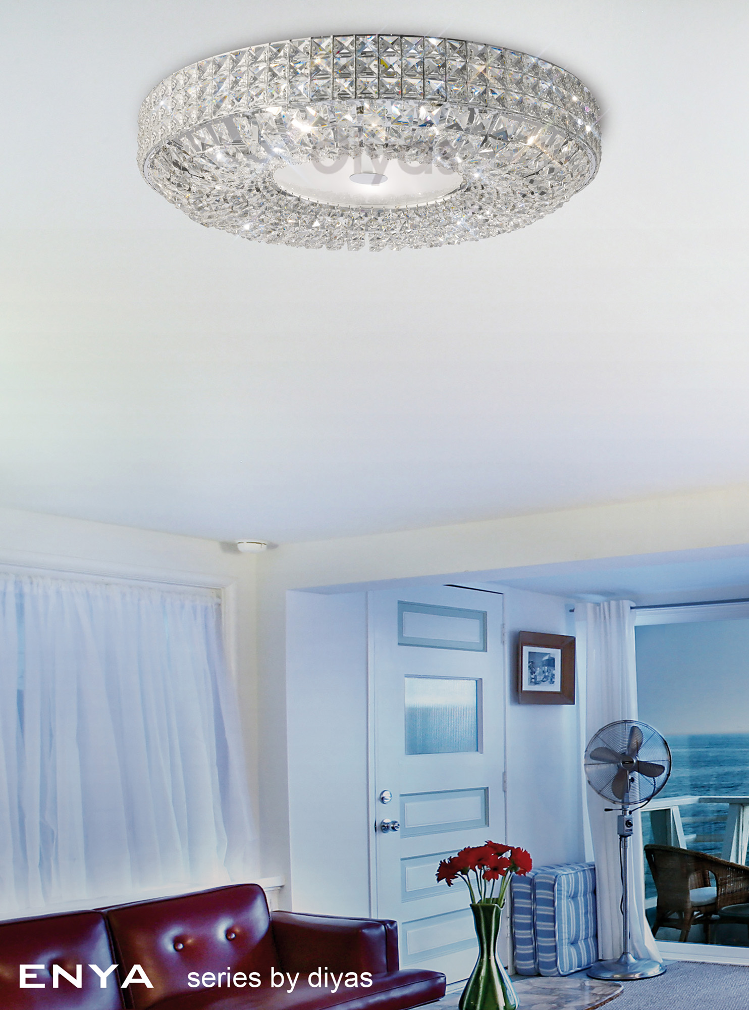 Enya Crystal Ceiling Lights Diyas Flush Crystal Fittings Enya Crystal Ceiling Lights Diyas Flush Crystal Fittings